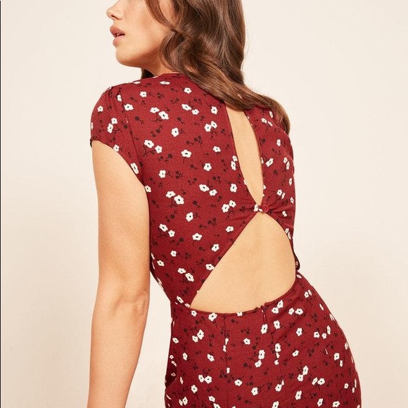 Reformation Bassett Dress in Red - Picture 2 of 4